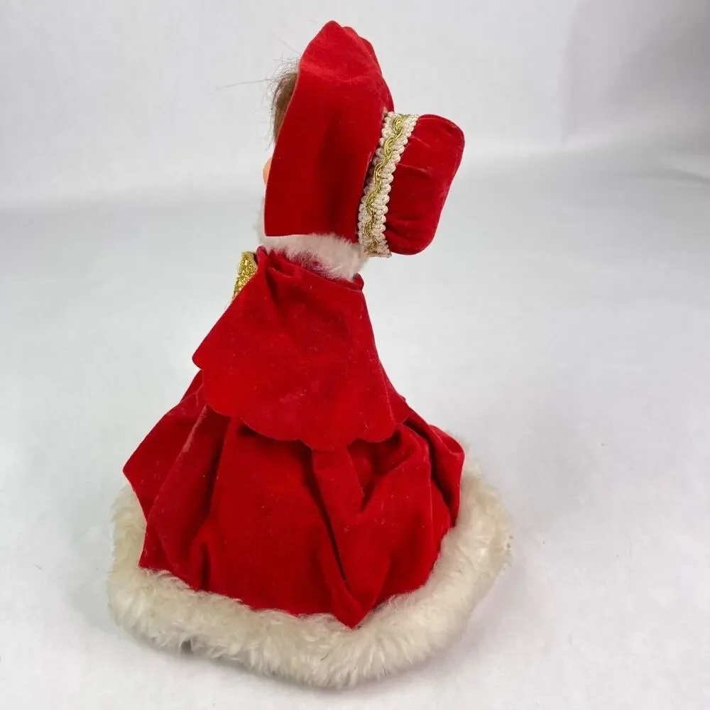 Vintage Christmas Caroler Musical Doll Animated Wind Up Made in Japan
